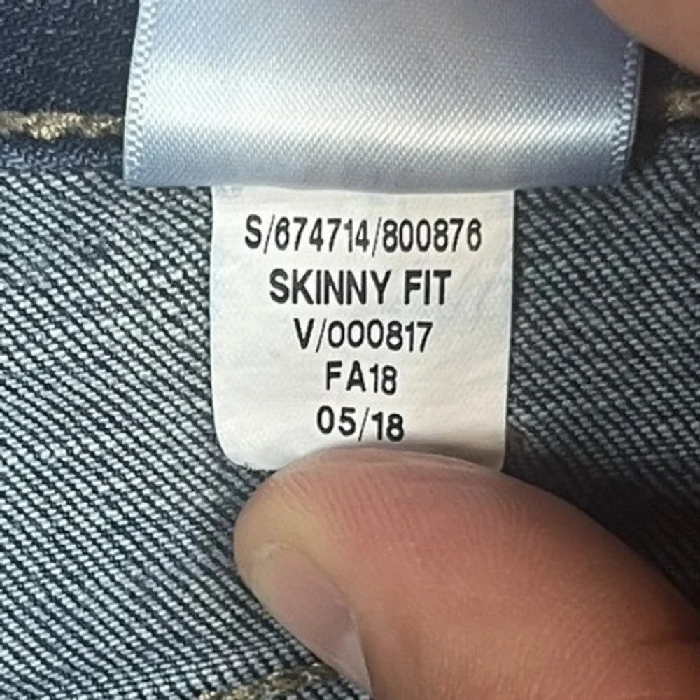 Banana‎ Republic Jeans Mens 44x34 Blue Skinny Fit Stretch Denim Pants Distressed